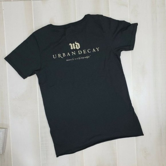 Urban Decay Makeup Artist Tee Gray Shirt Small New RARE Women's T-Shirt Glitter - Picture 2 of 6